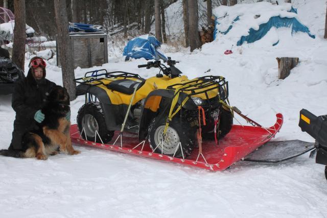 snowmobile pull behind sleds wilderness trapping and living plastic sheet sled